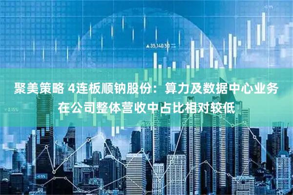 聚美策略 4连板顺钠股份：算力及数据中心业务在公司整体营收中占比相对较低