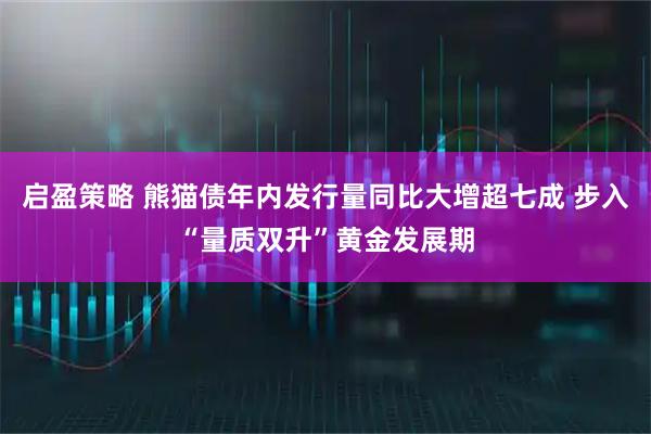 启盈策略 熊猫债年内发行量同比大增超七成 步入“量质双升”黄金发展期